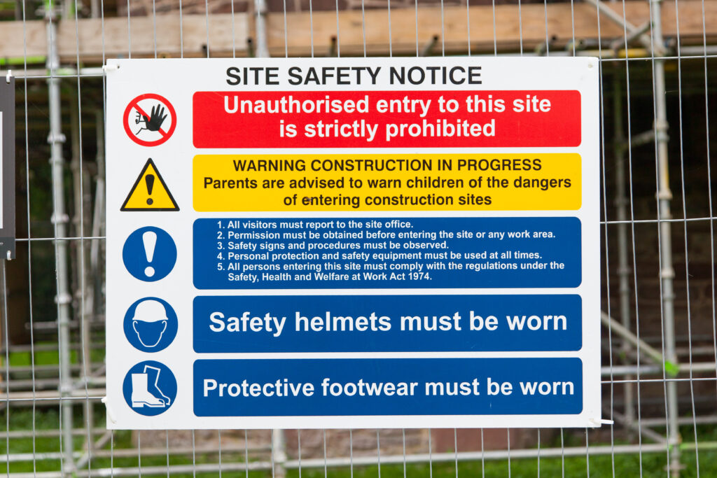 Construction,Signs,Building,Site,,Construction,Environments,,Isolated,By,Groups