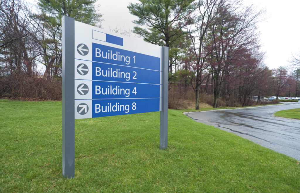 Sign,To,Office,Buildings,Complex,In,Industrial,Park