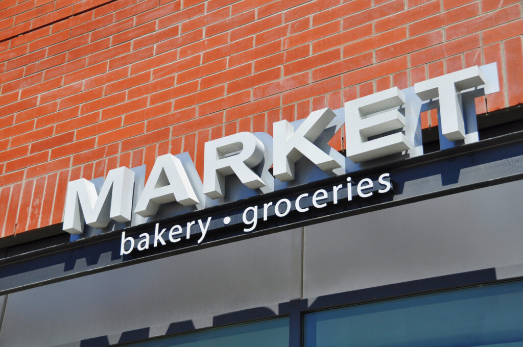 Market store signage